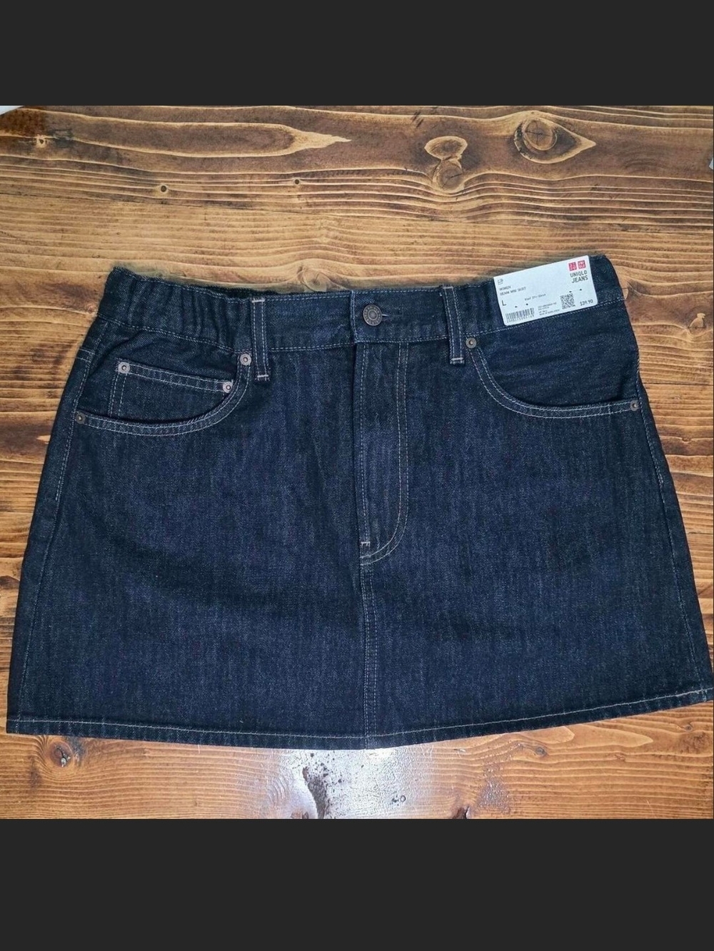 Uniqlo Denim Mini Skirt Navy (Dark Indigo) Large NWT